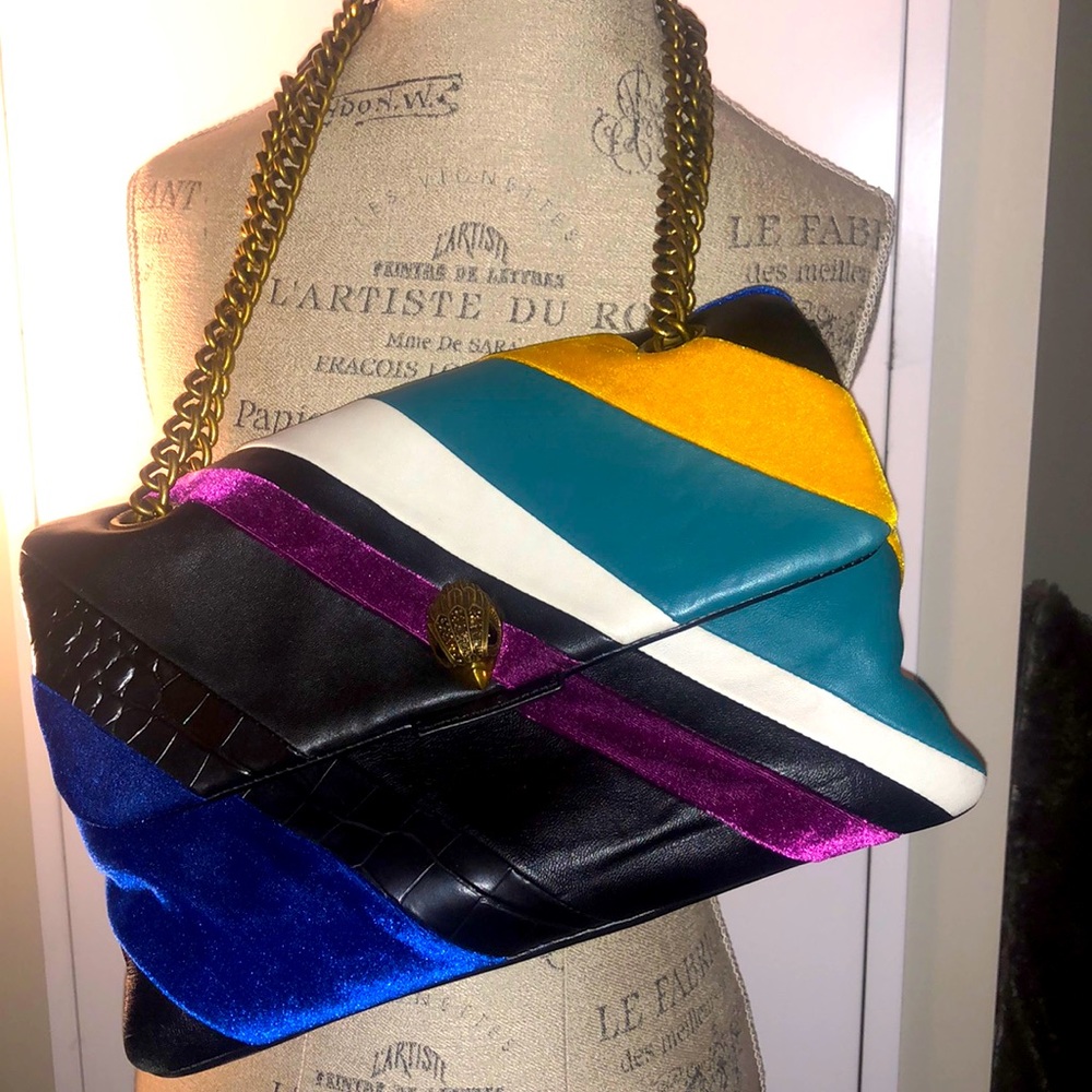 Large leather and velvet Kurt Geiger Kensington bag. Lightly worn.